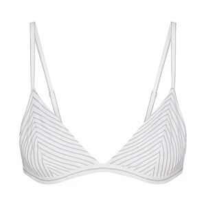 Skims Zen Blue Stripe Cotton Poplin Triangle Bralette